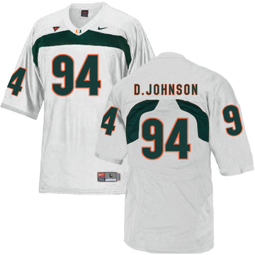 Dwayne Johnson Miami Hurricanes white jersey