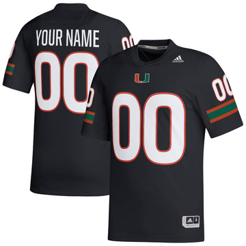 Custom Miami Hurricanes black jersey