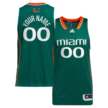 Custom Miami Hurricanes green Alternate jersey