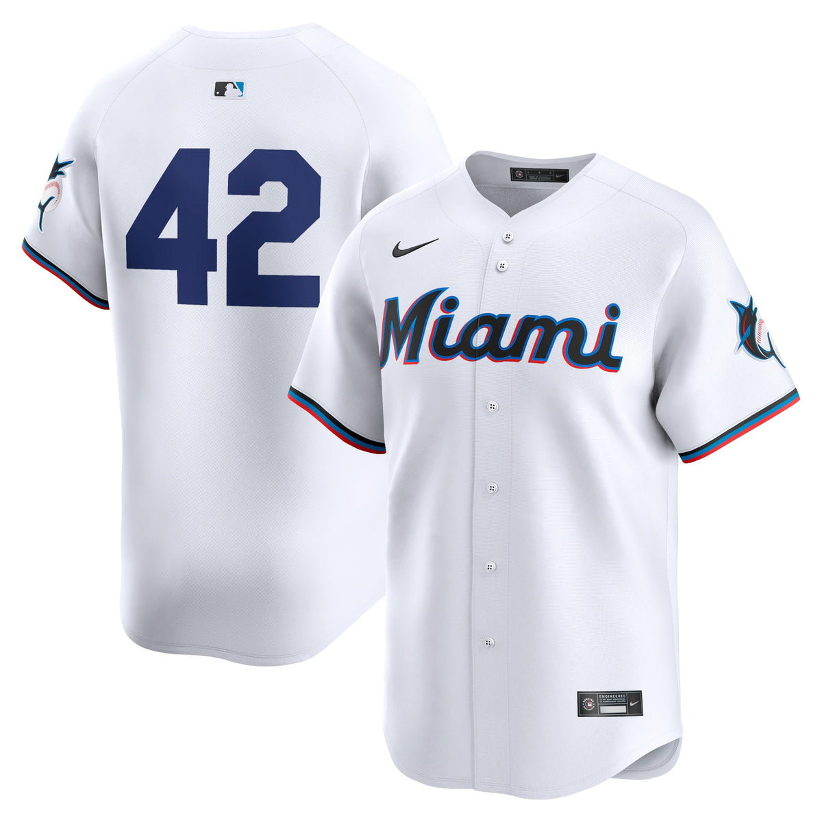 Miami Marlins white Limited jersey