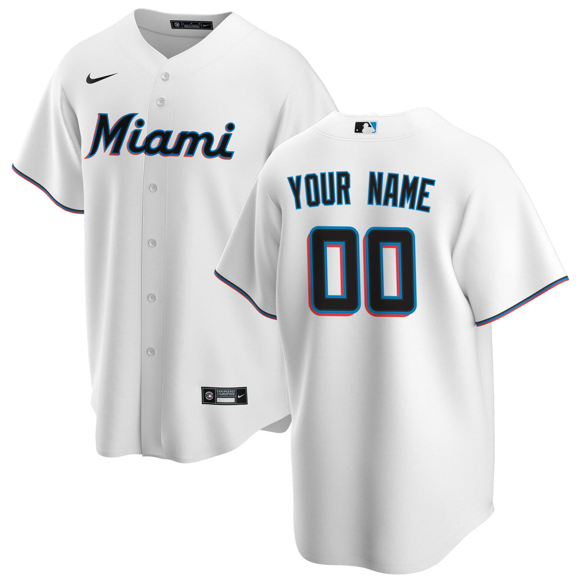 Miami Marlins white Home jersey