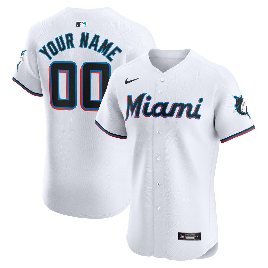 Miami Marlins white Elite jersey
