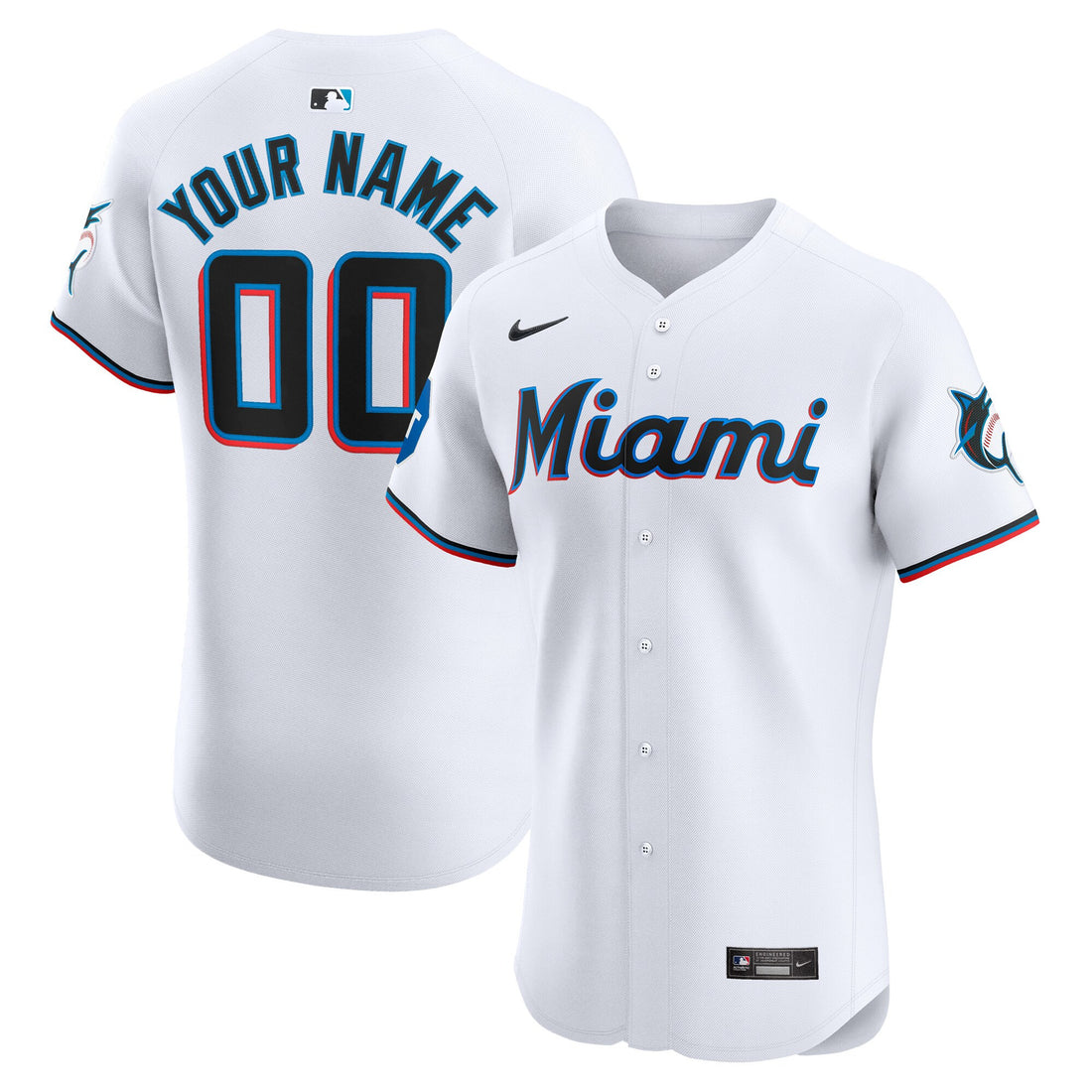 Miami Marlins white Elite jersey