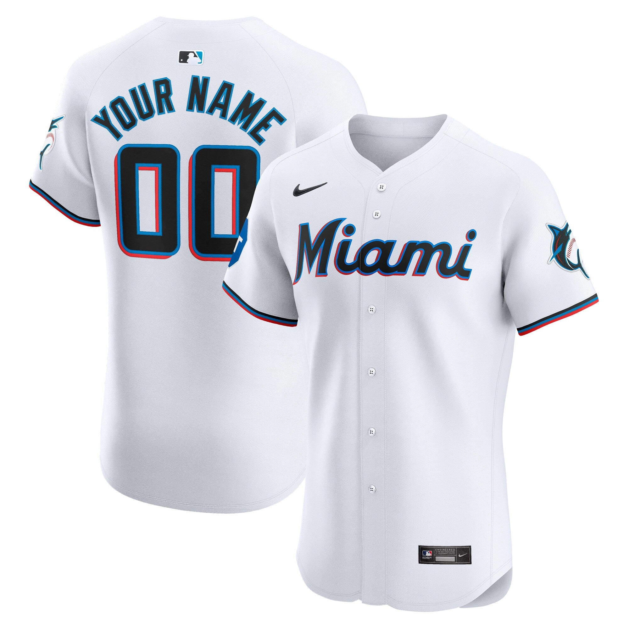 Miami Marlins white Elite jersey