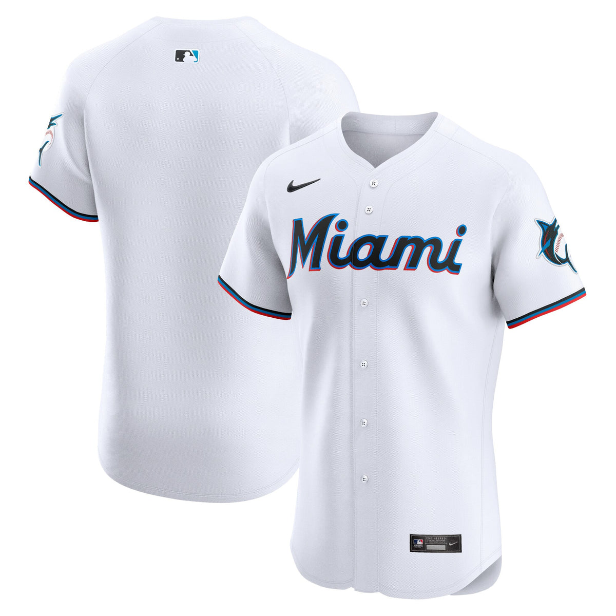Miami Marlins white Elite jersey