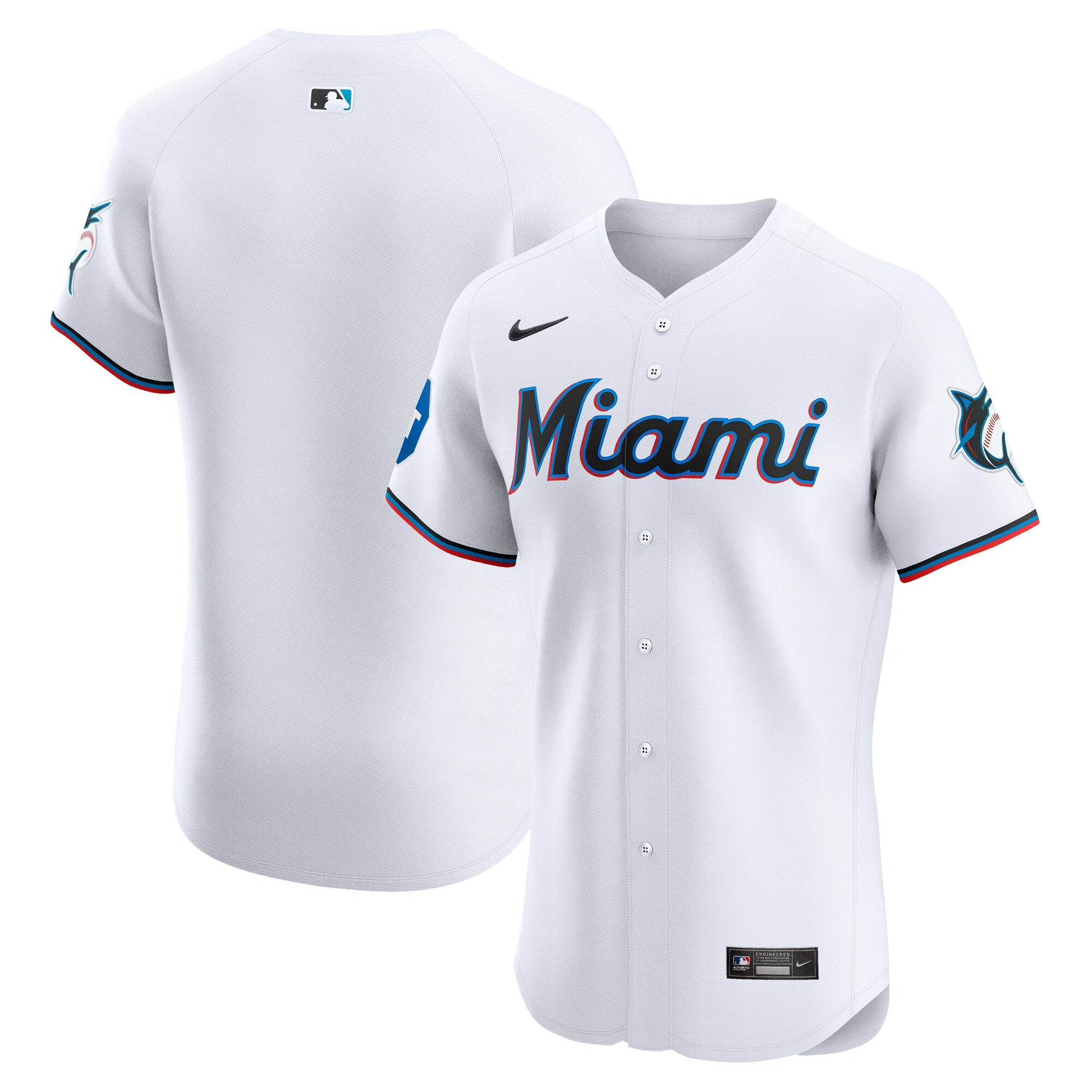 Miami Marlins white Elite jersey