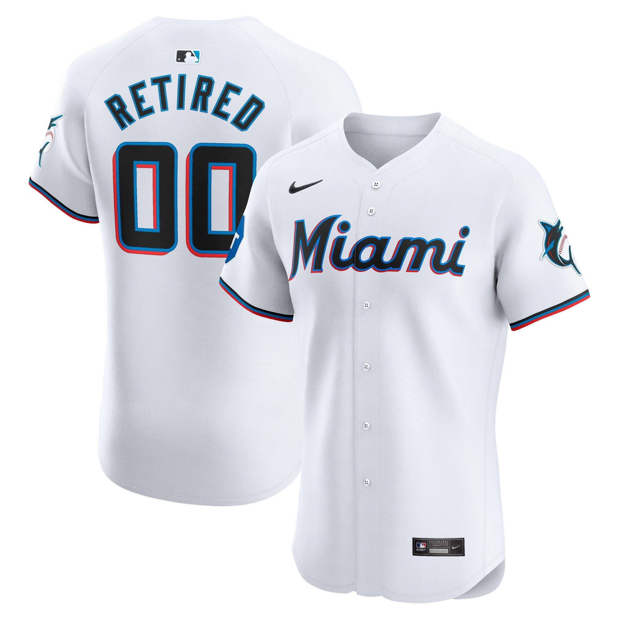 Miami Marlins white Elite jersey