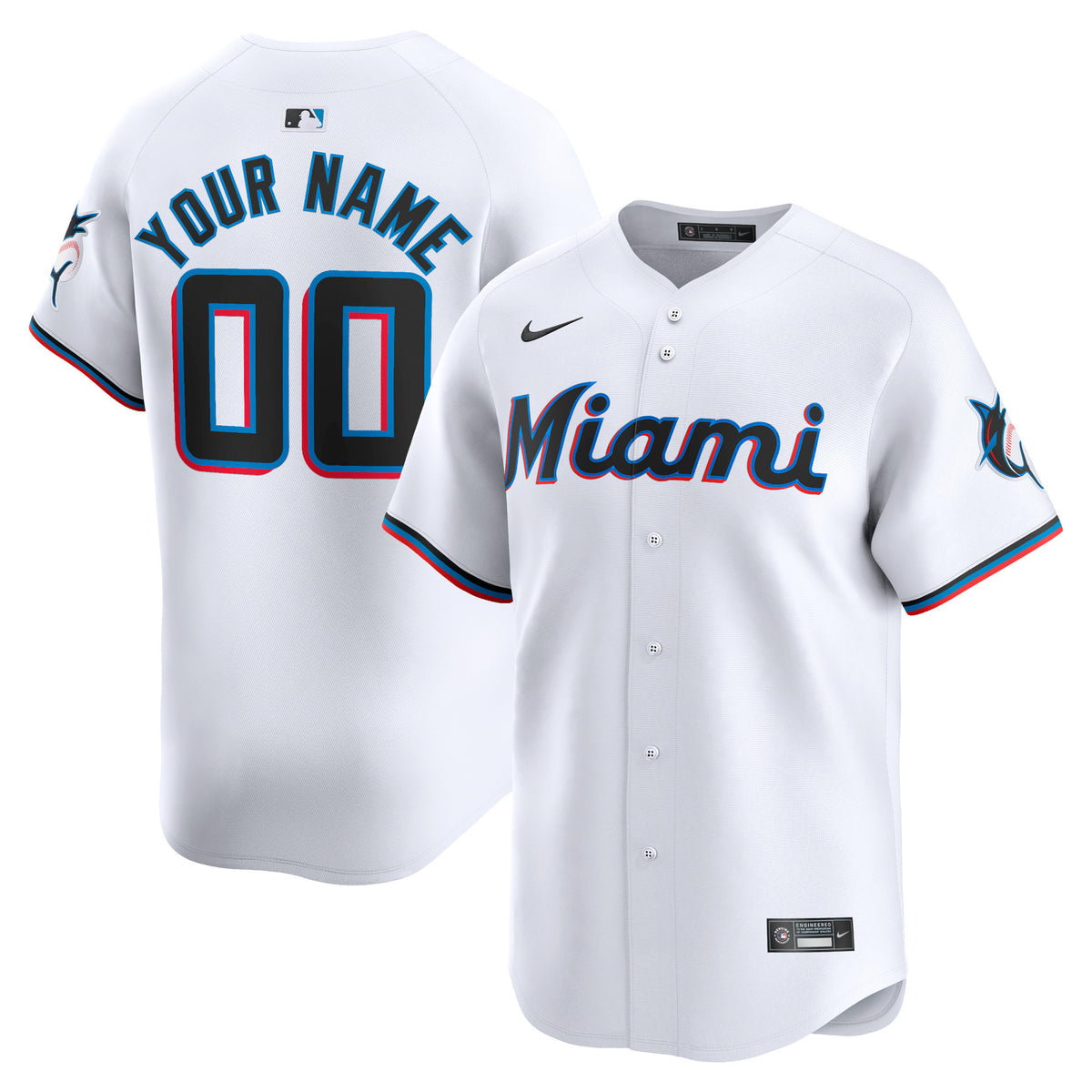 Miami Marlins white Limited jersey