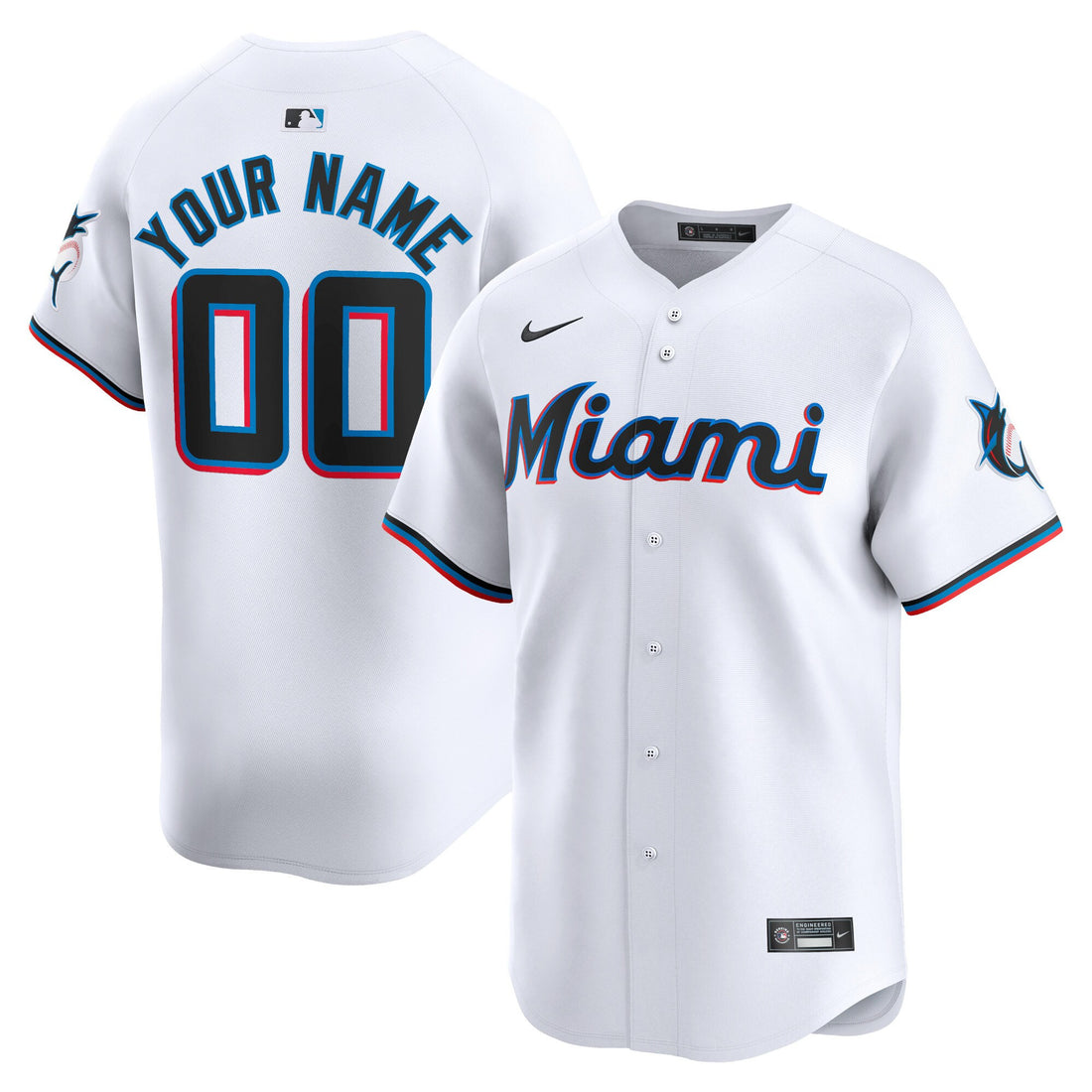 Miami Marlins white Limited jersey