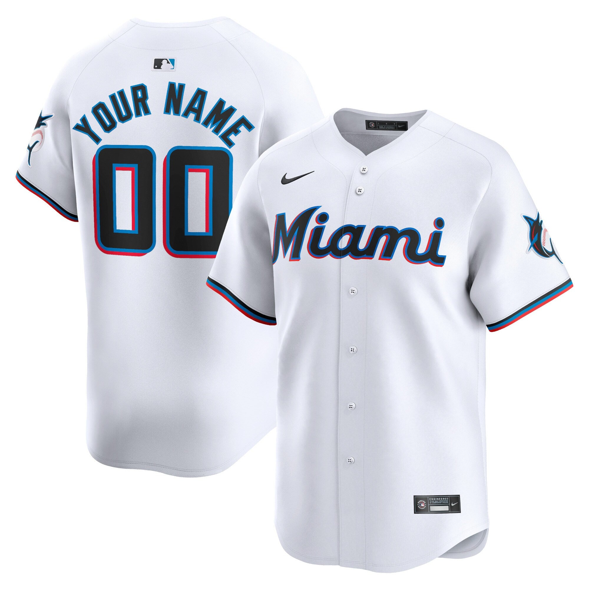 Miami Marlins white Limited jersey