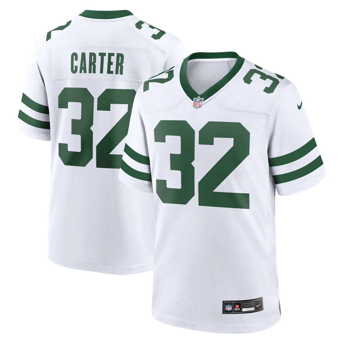 Michael Carter New York Jets white jersey