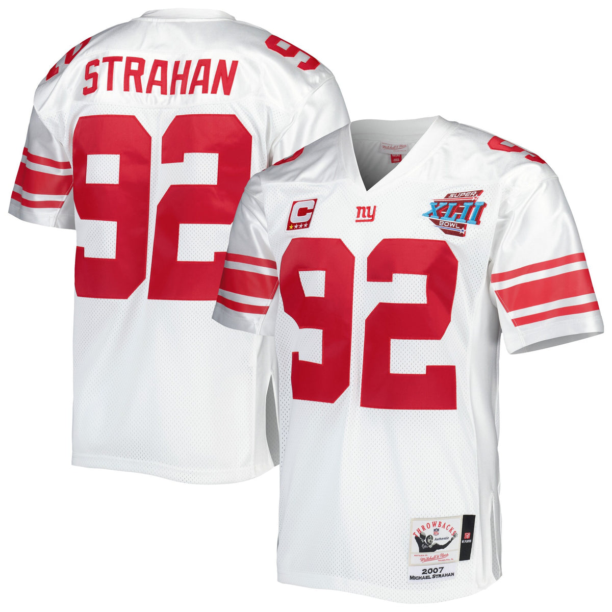 Michael Strahan New York Giants white Throwback jersey