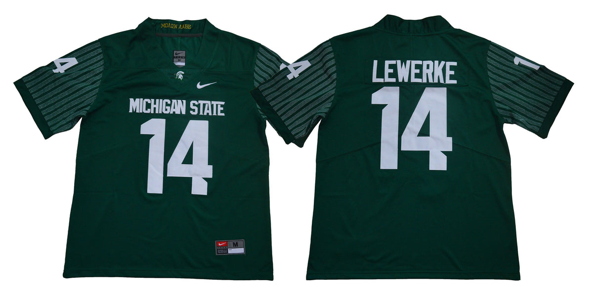 Brian Lewerke Michigan State Spartans green jersey