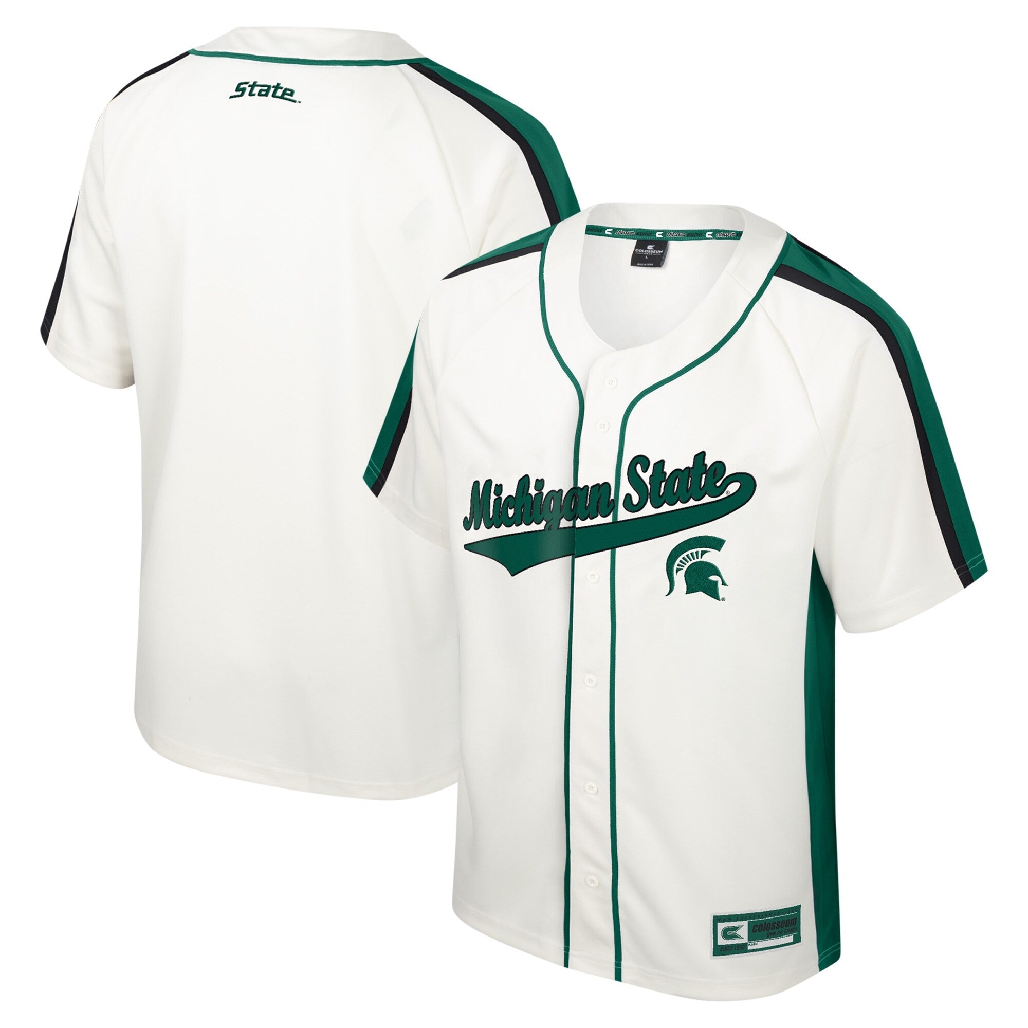 Colosseum Ruth Button-up Michigan State Spartans cream jersey