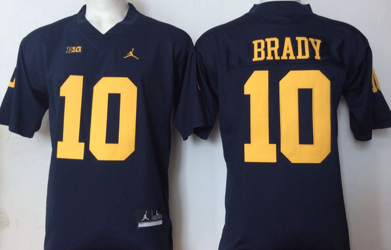Tom Brady Michigan Wolverines navy jersey