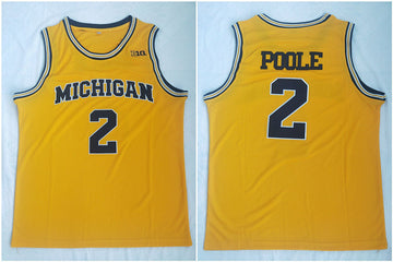 Jordan Poole Michigan Wolverines yellow jersey