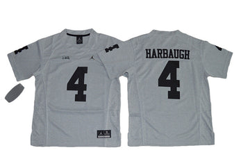 Jim Harbaugh Michigan Wolverines gray jersey