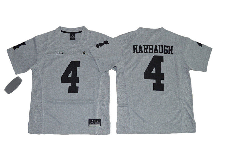 Jim Harbaugh Michigan Wolverines gray jersey