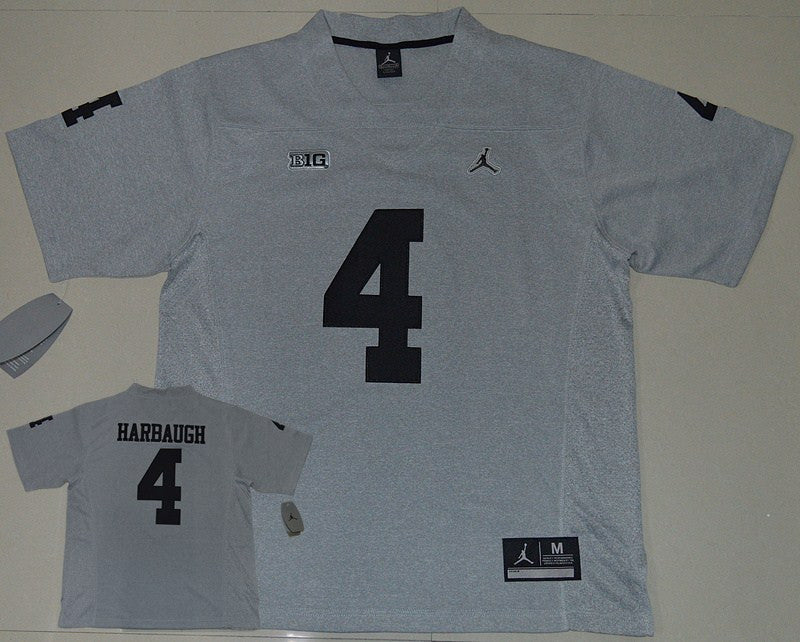 Jim Harbaugh Michigan Wolverines grey jersey