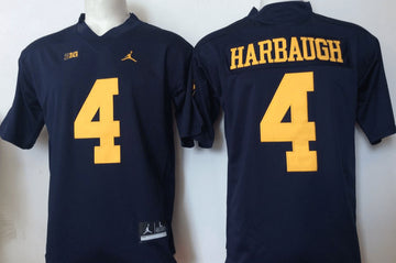 Jim Harbaugh Michigan Wolverines navy jersey
