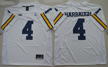 Jim Harbaugh Michigan Wolverines white jersey