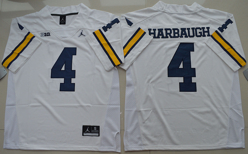 Jim Harbaugh Michigan Wolverines white jersey