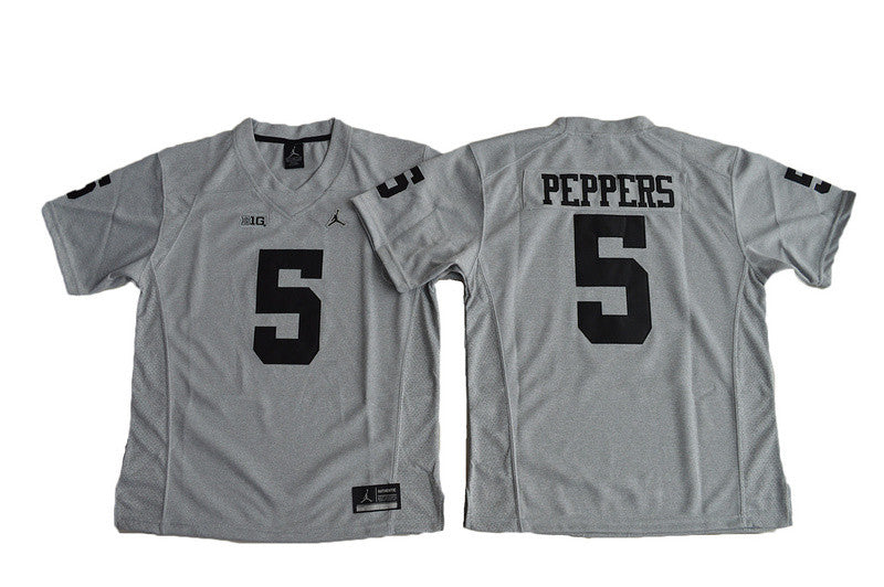 Jabrill Peppers Michigan Wolverines gray jersey