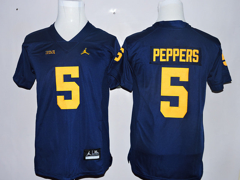 Jabrill Peppers Michigan Wolverines navy jersey