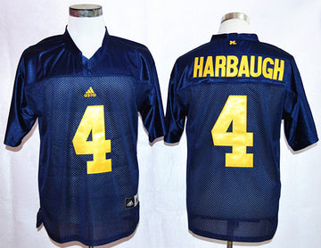 Jim Harbaugh Michigan Wolverines blue jersey