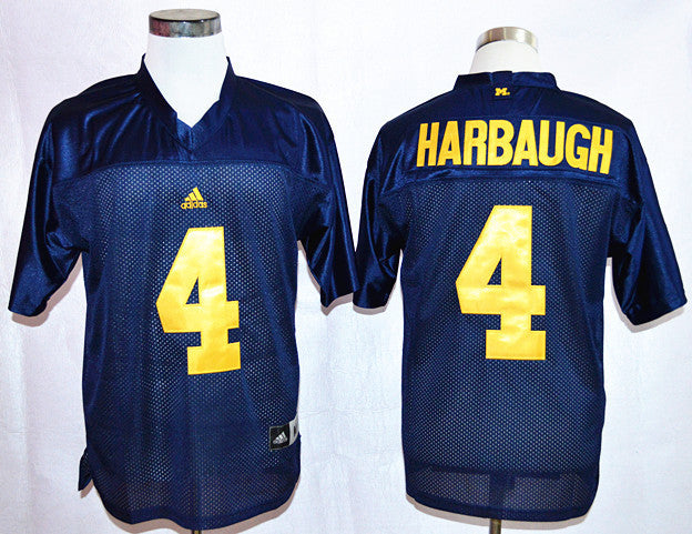 Jim Harbaugh Michigan Wolverines blue jersey