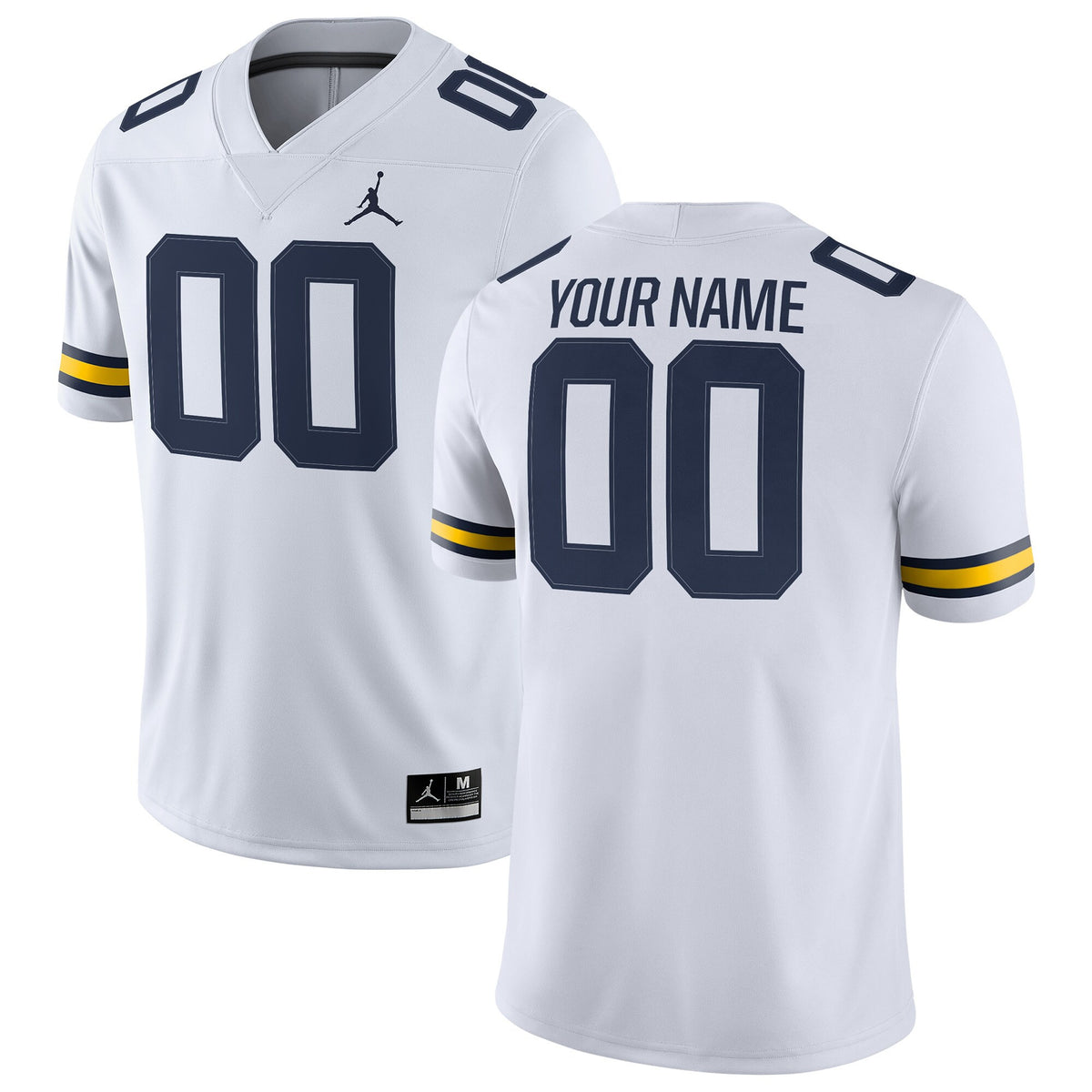 Custom Michigan Wolverines white jersey