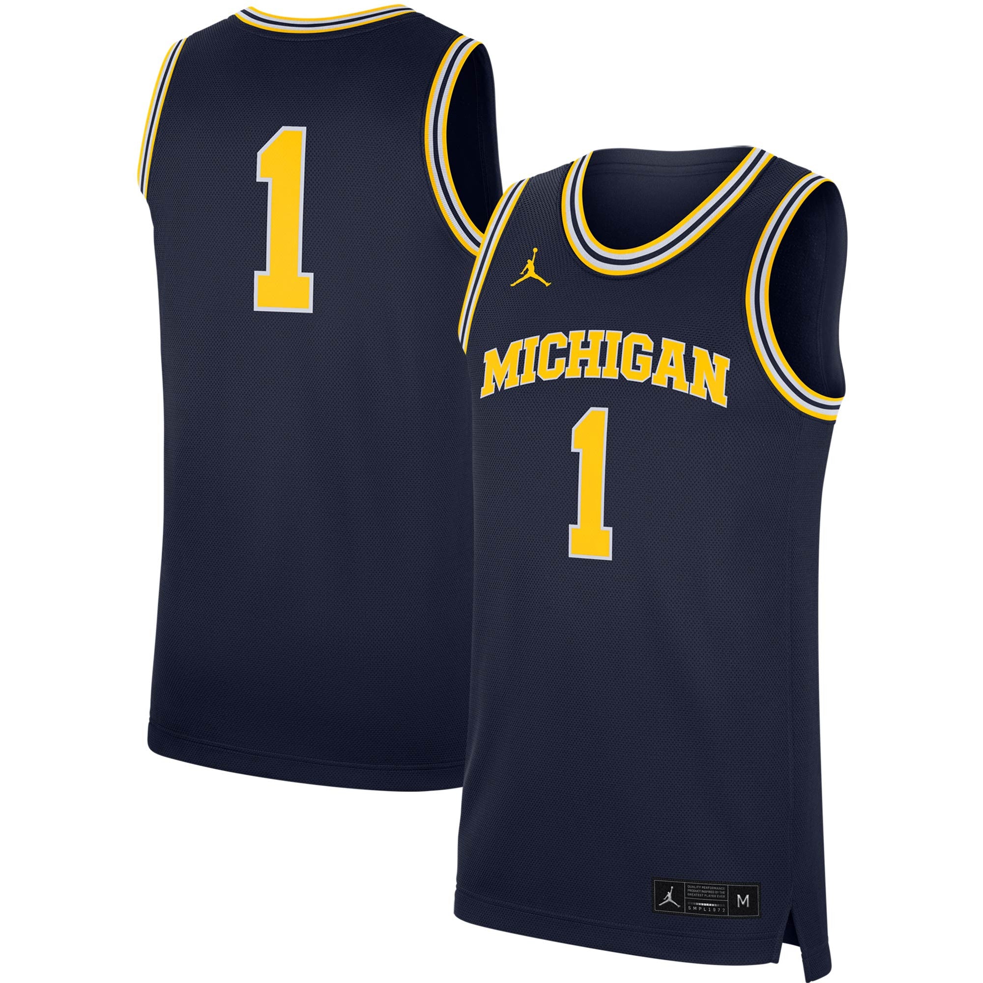 Jordan Brand Michigan Wolverines navy jersey