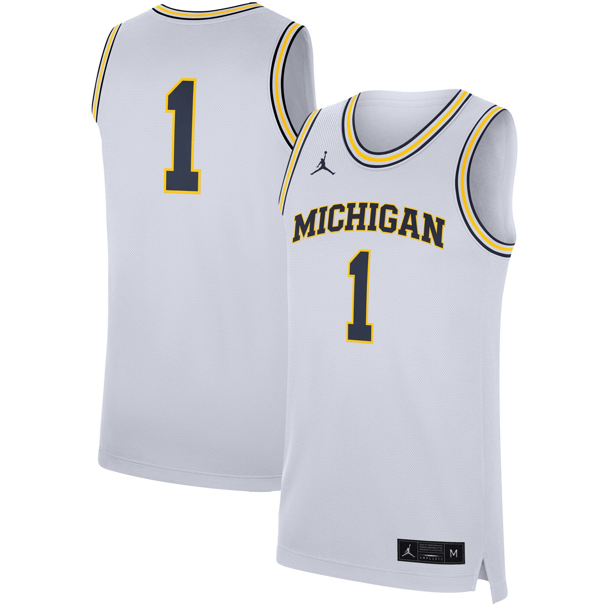Jordan Brand Michigan Wolverines white jersey