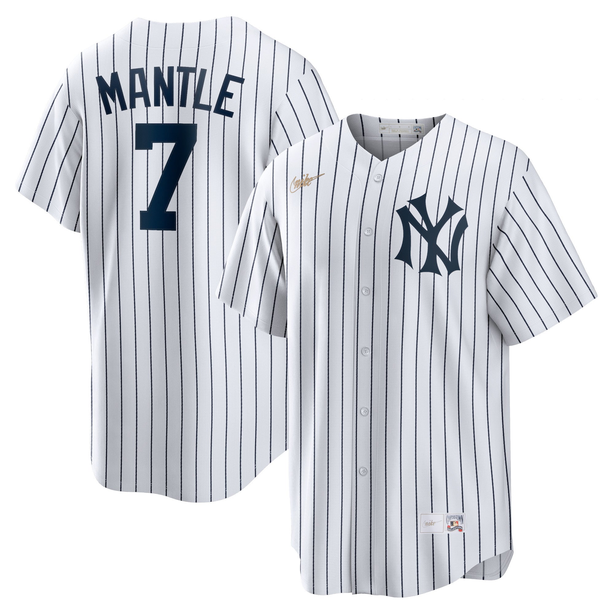 Mickey Mantle New York Yankees white Cooperstown jersey