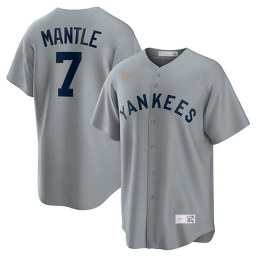 Mickey Mantle New York Yankees gray Cooperstown jersey