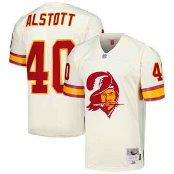 Mike Alstott Chainstitch Tampa Bay Buccaneers cream jersey