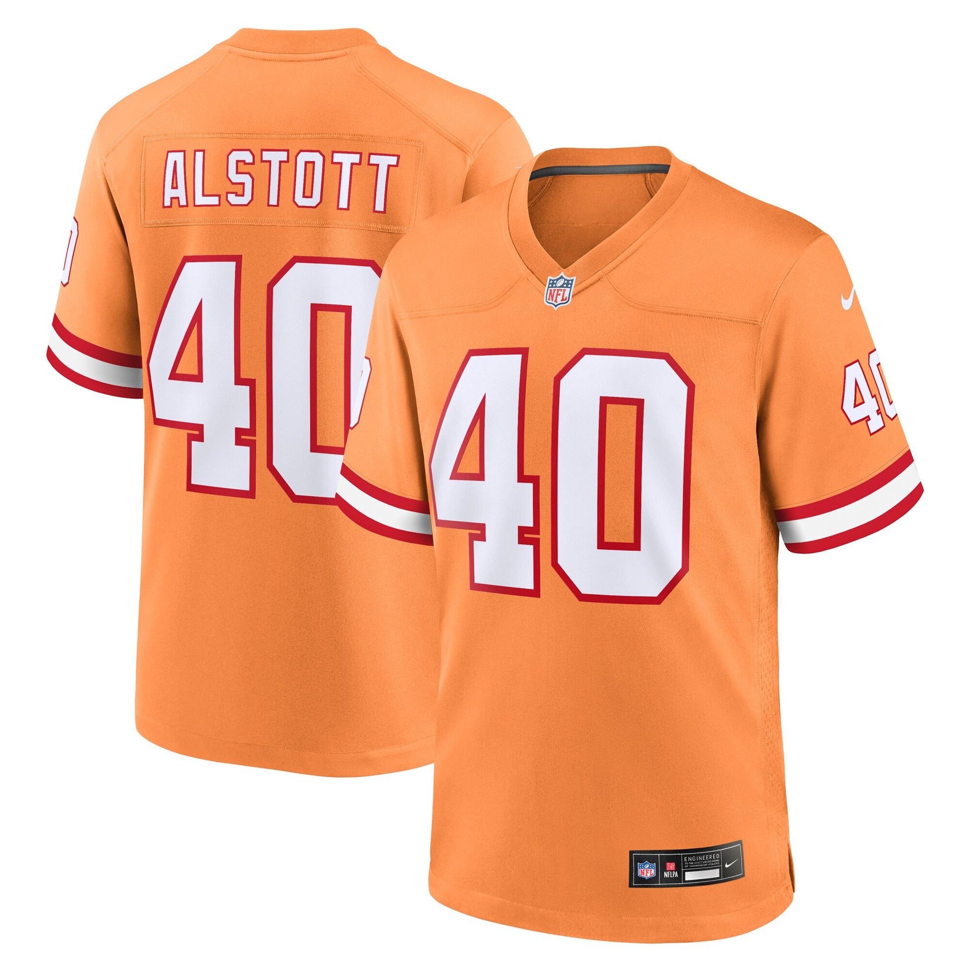 Mike Alstott Tampa Bay Buccaneers orange Throwback jersey