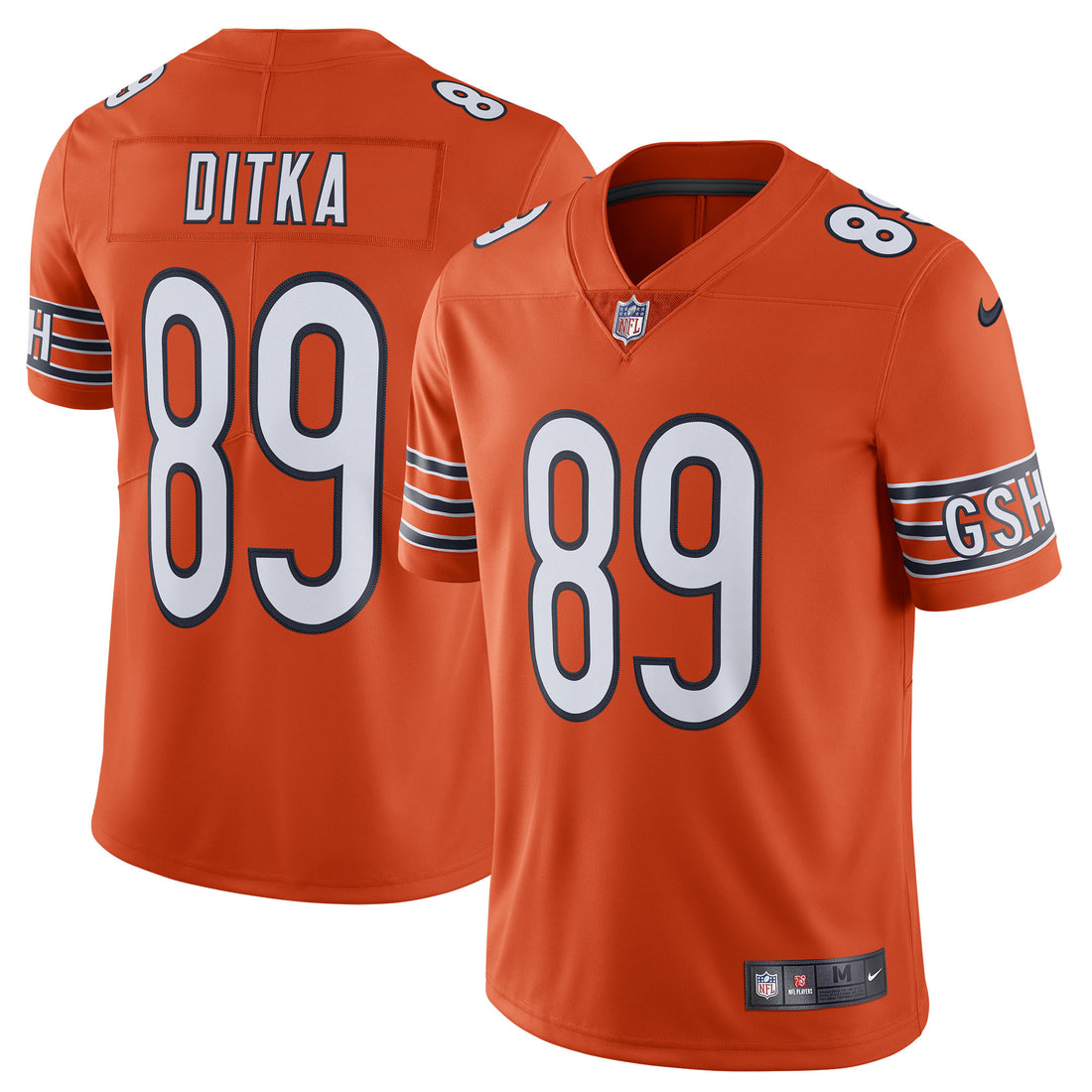 Mike Ditka Chicago Bears orange Vapor jersey