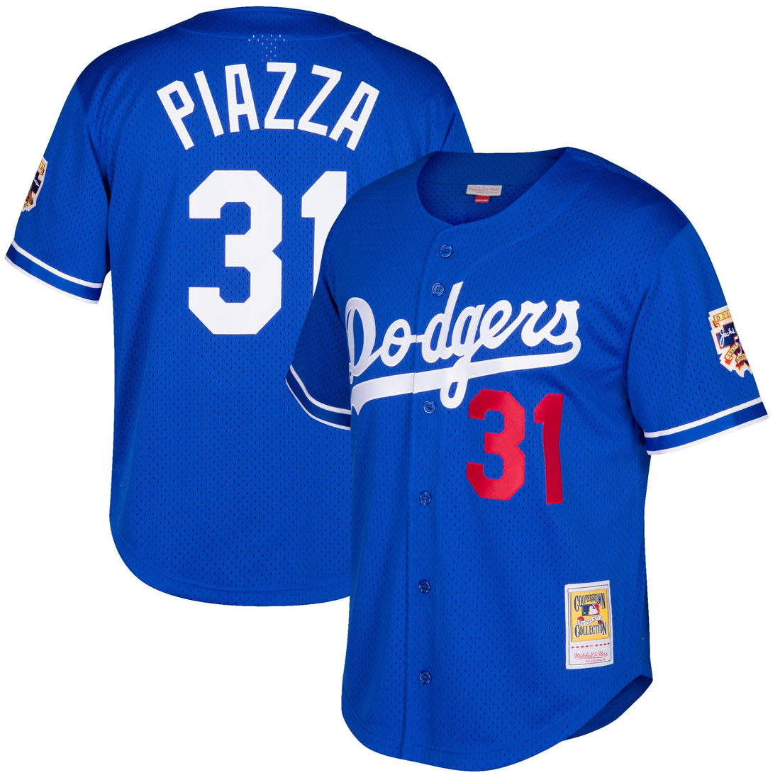 Mike Piazza Los Angeles Dodgers royal Cooperstown jersey