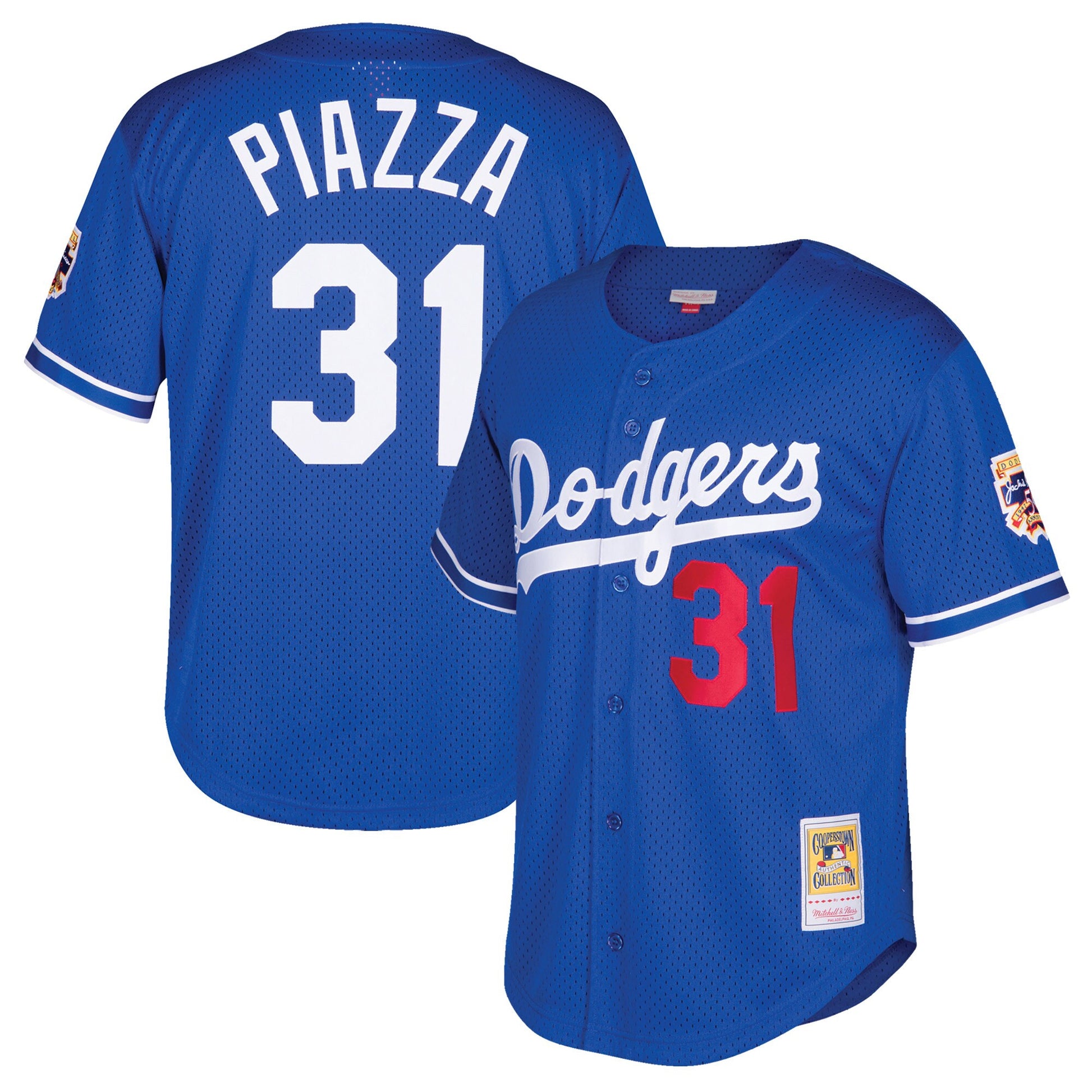 Mike Piazza Los Angeles Dodgers royal Cooperstown jersey