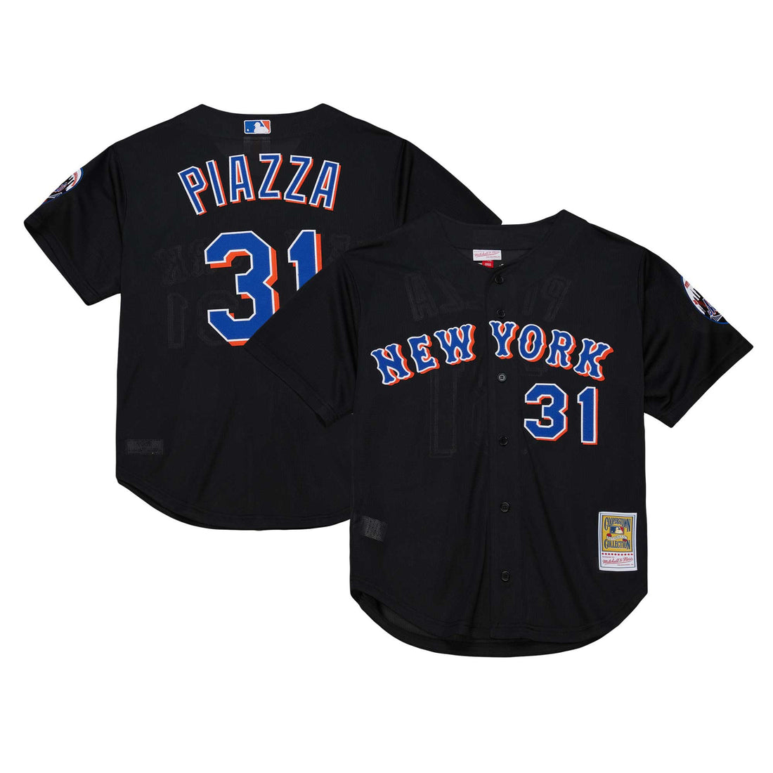 Mike Piazza New York Mets black Cooperstown jersey