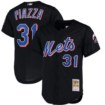 Mike Piazza New York Mets black Cooperstown jersey