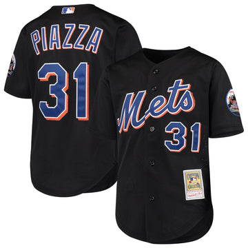 Mike Piazza New York Mets black Cooperstown jersey