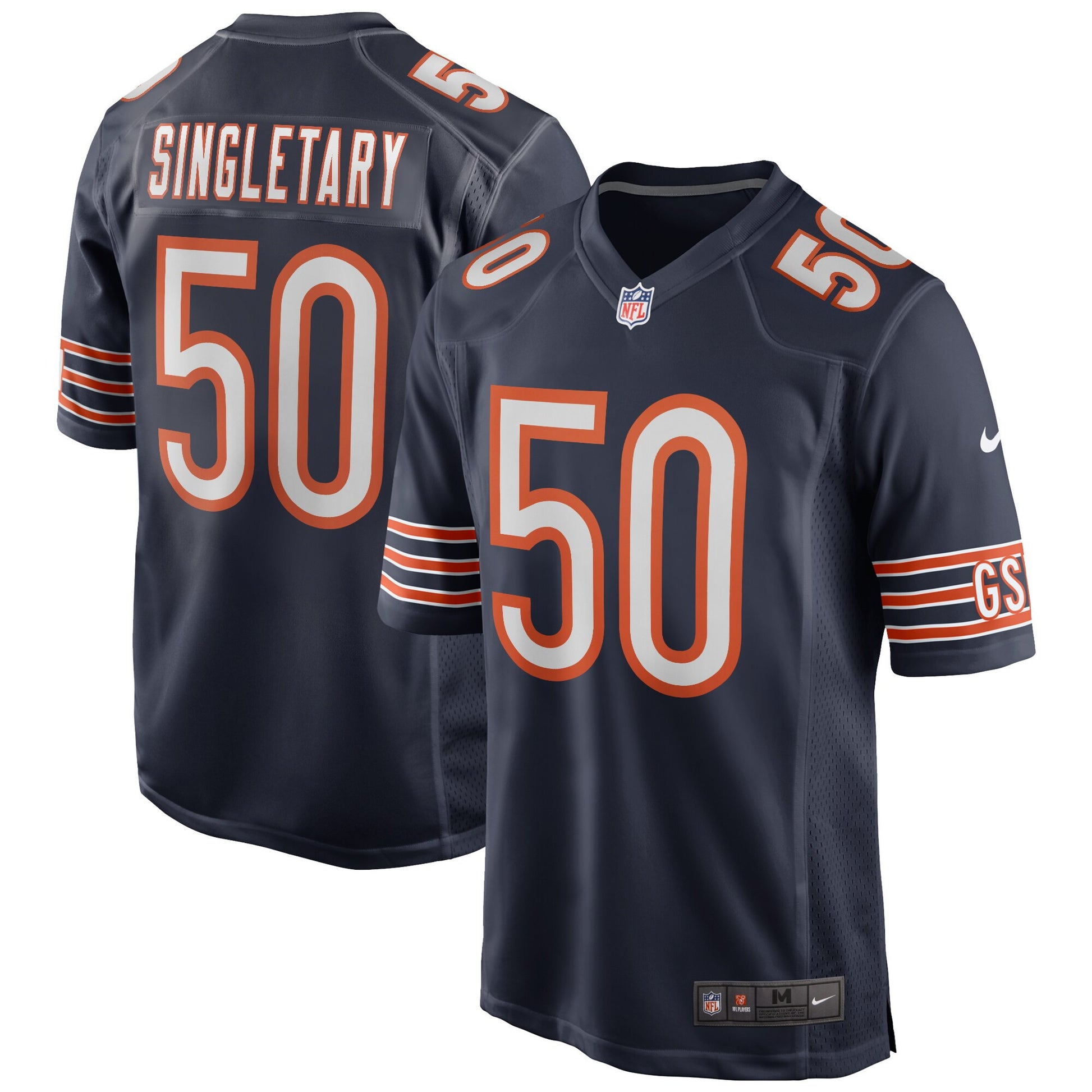 Mike Singletary Chicago Bears navy Game jersey