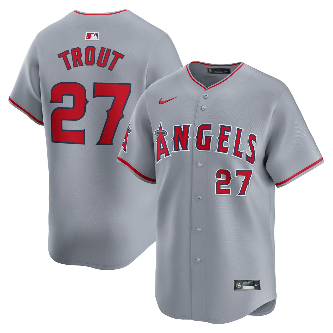 Mike Trout Los Angeles Angels gray Limited jersey