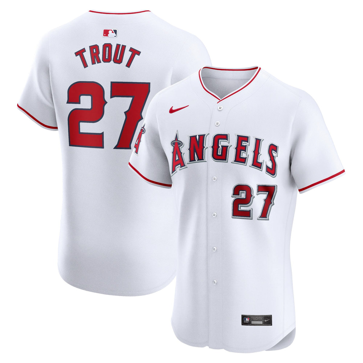Mike Trout Los Angeles Angels white Elite jersey