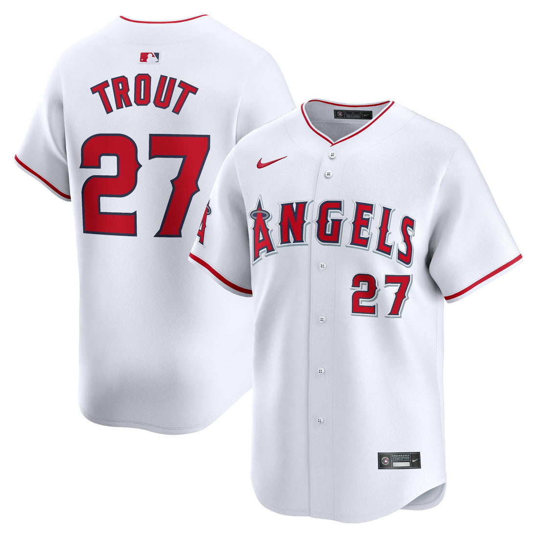 Mike Trout Los Angeles Angels white Limited jersey