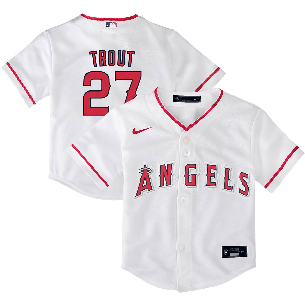 Mike Trout Los Angeles Angels white Home jersey