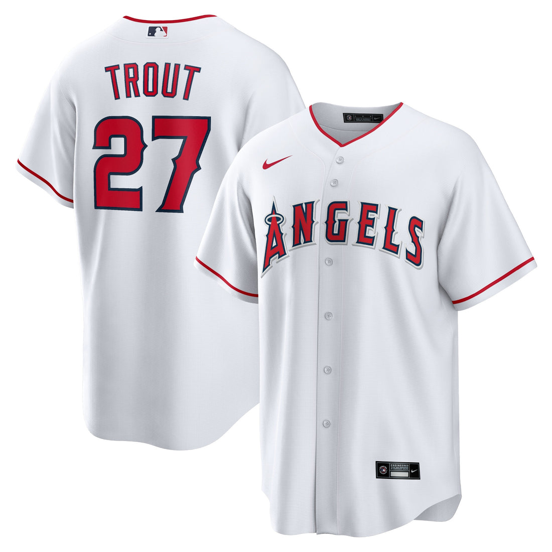 Mike Trout Los Angeles Angels white Home jersey