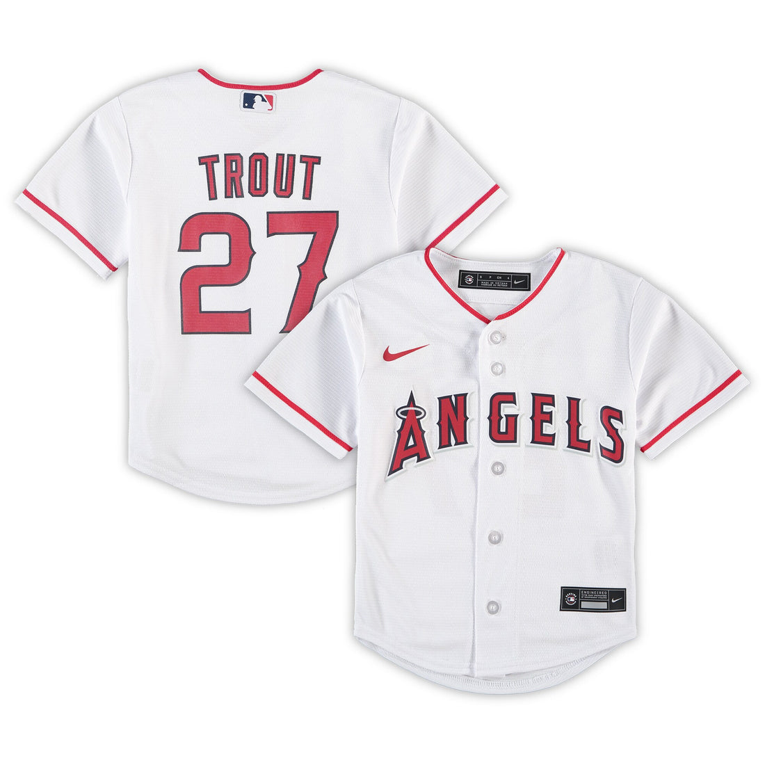 Mike Trout Preschool Los Angeles Angels white Home jersey